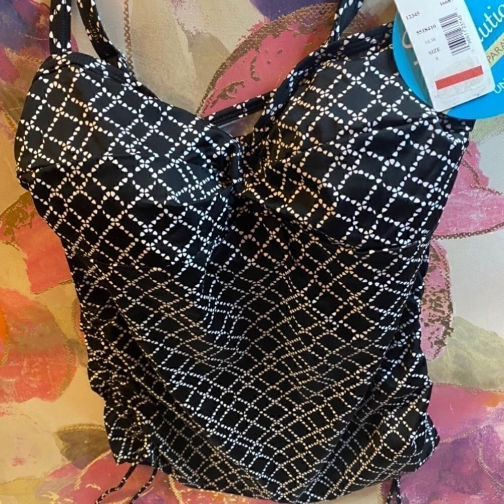 Swim solutions chain print underwire tankini top - Picture 8 of 8
